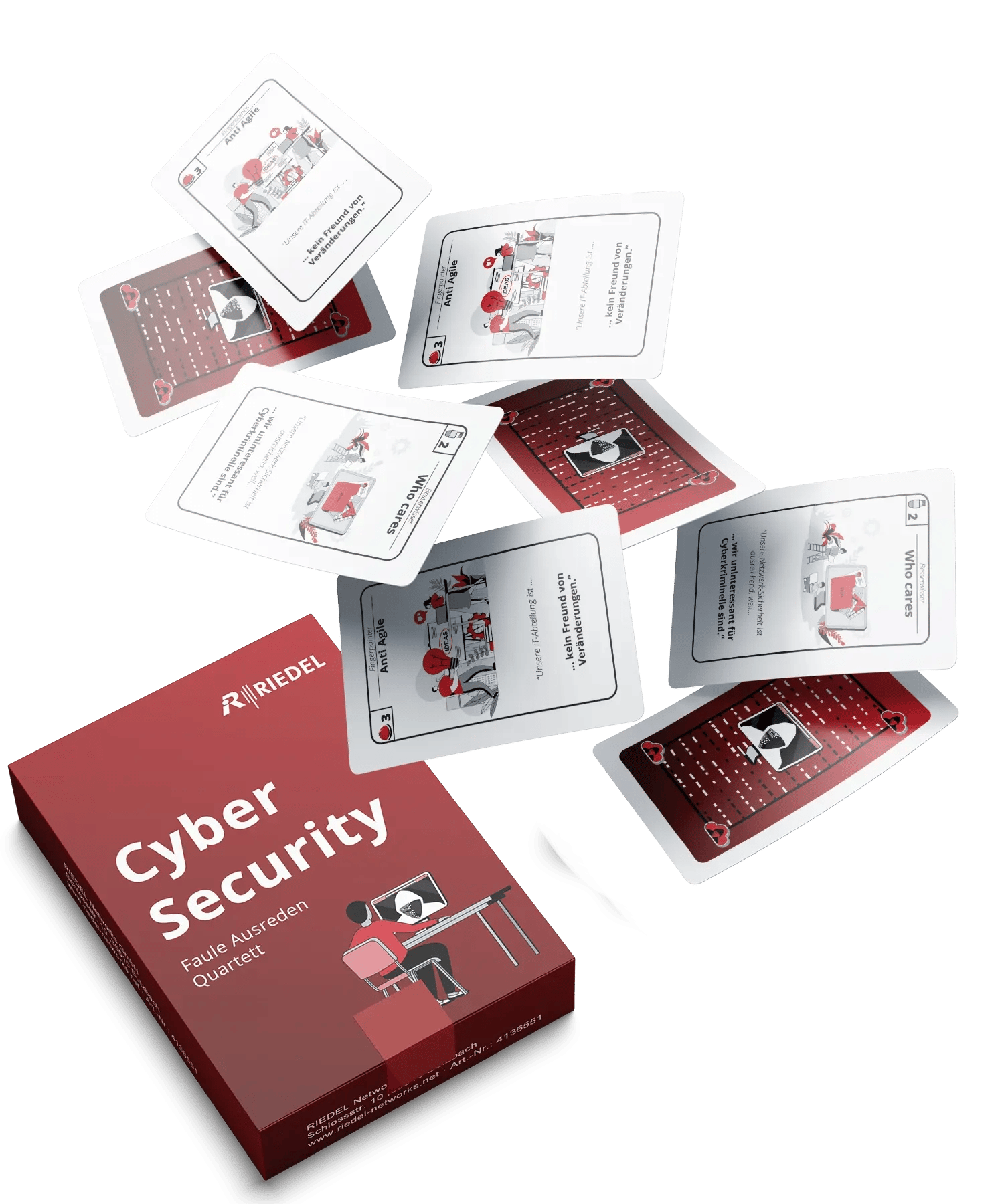 Mockup faule ausreden quartett flying cards